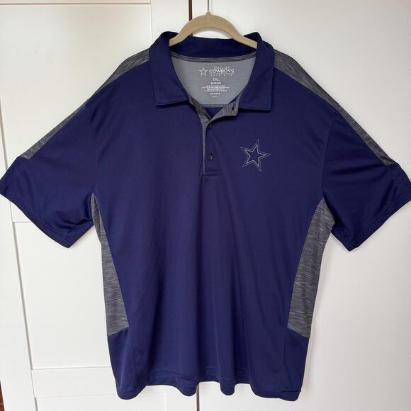 Dallas Cowboys Authentic Polo Men’s‎ XXL. Navy And Gray. Performance Material. - Picture 1 of 5